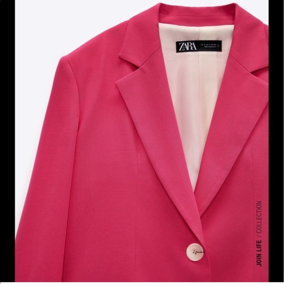 NWOT ZARA OVERSIZED FUCHSIA BLAZER - Picture 3 of 3
